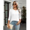 image:imageZeagoo Women Tops 3 Pack 34 Sleeve Crewneck Cute Basics Tees Casual Fashion Summer Spring T Shirts Business Work Tee TopBlackwhitepink