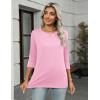 image:imageZeagoo Women Tops 3 Pack 34 Sleeve Crewneck Cute Basics Tees Casual Fashion Summer Spring T Shirts Business Work Tee TopBlackwhitepink