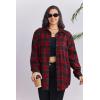 image:imageZeagoo Womens Plus Size Flannel Shirts Plaid Shirts Long Sleeves Casual Button Down Collared Shacket TopsBred