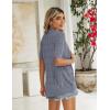 image:imageZeagoo Womens Short Sleeve 2026 Summer Crochet Cropped Cardigan V Neck Button up Bolero Shrug SweaterGrey Blue