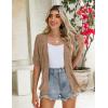 image:imageZeagoo Womens Short Sleeve 2026 Summer Crochet Cropped Cardigan V Neck Button up Bolero Shrug SweaterKhaki