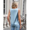 image:imageZeagoo Womens Silk Satin Camisole Tank Tops V Neck Pleated Dressy Casual Sleeveless Blouses Summer Business Work ShirtsLight Blue