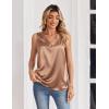 image:imageZeagoo Womens Silk Satin Tank Tops V Neck Casual Camisoles Sleeveless Business Work Blouses Dressy Summer ShirtsLight Coffee