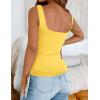 image:imageZeagoo Womens Square Neck Double Lined Tank Tops Cute Summer Tops Seamless Slim Fit Basic Sleeveless ShirtsYellow