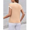 image:imageZeagoo Womens Sweater Vest Fall 2026 Loose Fit Cape Sleeve Knit Ribbed Tank Tops with Front PocketBeige White Colorblock