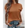 image:imageZeagoo Womens Sweater Vest Fall 2026 Loose Fit Cape Sleeve Knit Ribbed Tank Tops with Front PocketCaramel
