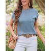 image:imageZeagoo Womens Sweater Vest Fall 2026 Loose Fit Cape Sleeve Knit Ribbed Tank Tops with Front PocketClear Blue