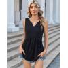 image:imageZeagoo Womens Tank Tops Sleeveless Peplum V Neck Babydoll Casual Flowy Boho Beach Summer ShirtsBlack