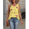 image:imageZeagoo Womens Tank Tops Summer Sleeveless Loose Fit Tops V Neck Pleated Shirts Basic Tees Dressy Casual Trendy ClothesBf351yellow