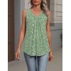 image:imageZeagoo Womens Tank Tops Summer Sleeveless Loose Fit Tops V Neck Pleated Shirts Basic Tees Dressy Casual Trendy ClothesXh534 Green Flower