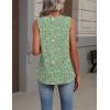 image:imageZeagoo Womens Tank Tops Summer Sleeveless Loose Fit Tops V Neck Pleated Shirts Basic Tees Dressy Casual Trendy ClothesXh534 Green Flower