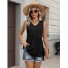 image:imageZeagoo Womens Tops 2026 Flowy Peplum Summer V Neck Babydoll Tank Top Casual Beach Vacation ClothesBlack