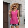 image:imageZeagoo Womens Tops 2026 Flowy Peplum Summer V Neck Babydoll Tank Top Casual Beach Vacation ClothesRose Red