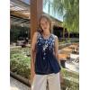 image:imageZeagoo Womens Tops 2026 Flowy Peplum Summer V Neck Babydoll Tank Top Casual Beach Vacation ClothesSf103