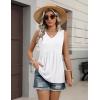 image:imageZeagoo Womens Tops 2026 Flowy Peplum Summer V Neck Babydoll Tank Top Casual Beach Vacation ClothesWhite