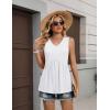 image:imageZeagoo Womens Tops 2026 Flowy Peplum Summer V Neck Babydoll Tank Top Casual Beach Vacation ClothesWhite