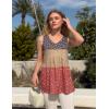 image:imageZeagoo Womens Tops 2026 Flowy Peplum Summer V Neck Babydoll Tank Top Casual Beach Vacation ClothesXh553
