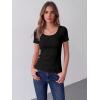 image:imageZeagoo Womens Tops Short Sleeve Scoop Neck Shirts Ribbed Knit Fitted Basic Tees Casual Summer Work Clothes1black