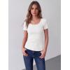 image:imageZeagoo Womens Tops Short Sleeve Scoop Neck Shirts Ribbed Knit Fitted Basic Tees Casual Summer Work Clothes1white