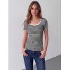 image:imageZeagoo Womens Tops Short Sleeve Scoop Neck Shirts Ribbed Knit Fitted Basic Tees Casual Summer Work ClothesBlack White Stripes