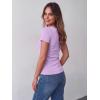 image:imageZeagoo Womens Tops Short Sleeve Scoop Neck Shirts Ribbed Knit Fitted Basic Tees Casual Summer Work ClothesLight Purple