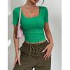 image:imageZeagoo Womens Tops Short Sleeve Scoop Neck Shirts Ribbed Knit Fitted Basic Tees Casual Summer Work ClothesOasis