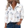 image:imageZeagoo Button Down Shirts for Women 34 Sleeve Tops V Neck Collared Blouses Business Casual OutfitsBf290