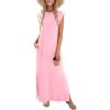 image:imageZeagoo Summer Dresses for Women 2026 Long Maxi Sundresses Loose Split WrinkleFree Beach Travel Vacation ClothesLight Rose