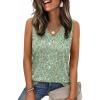 image:imageZeagoo Tank Top for Women V Neck Loose Fit Sleeveless Summer Tops Business Casual Outfits Dressy Blouses Shirts01 Green Flowers