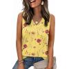 image:imageZeagoo Tank Top for Women V Neck Loose Fit Sleeveless Summer Tops Business Casual Outfits Dressy Blouses Shirts01 Yellow Flowers