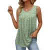image:imageZeagoo Women Summer Tank Tops Loose Fit Flowy Boho Pleated Sleeveless Shirts Crew Neck Dressy Casual Tunic Trendy BlousesPrinted Paisley Xh534