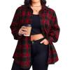 image:imageZeagoo Womens Plus Size Flannel Shirts Plaid Shirts Long Sleeves Casual Button Down Collared Shacket TopsBred