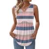 image:imageZeagoo Womens Tank Tops Sleeveless Peplum V Neck Babydoll Casual Flowy Boho Beach Summer ShirtsStripes Tw669