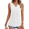image:imageZeagoo Womens Tank Tops Sleeveless Peplum V Neck Babydoll Casual Flowy Boho Beach Summer ShirtsWhite
