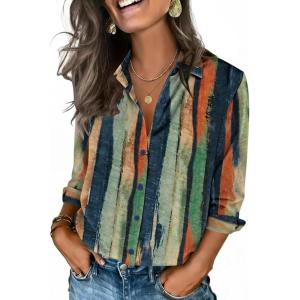 image:imageZeagoo Button Down Shirts for Women 34 Sleeve Tops V Neck Collared Blouses Business Casual OutfitsCx289