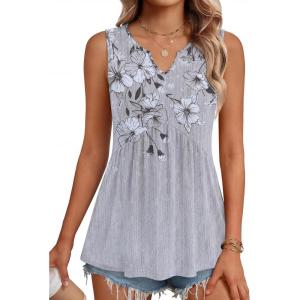 image:imageZeagoo Womens Tank Tops Sleeveless Peplum V Neck Babydoll Casual Flowy Boho Beach Summer ShirtsFloral Dh62