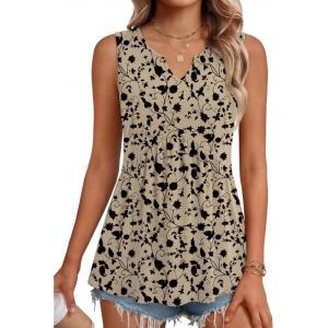 image:imageZeagoo Womens Tank Tops Sleeveless Peplum V Neck Babydoll Casual Flowy Boho Beach Summer ShirtsFloral Sf154