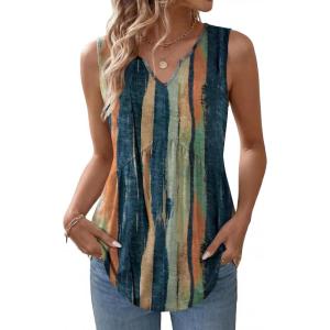 image:imageZeagoo Womens Tank Tops Sleeveless Peplum V Neck Babydoll Casual Flowy Boho Beach Summer ShirtsPrint Cx289
