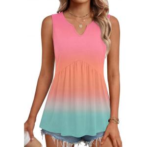 image:imageZeagoo Womens Tank Tops Sleeveless Peplum V Neck Babydoll Casual Flowy Boho Beach Summer ShirtsPrint Jb218