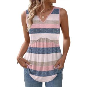image:imageZeagoo Womens Tank Tops Sleeveless Peplum V Neck Babydoll Casual Flowy Boho Beach Summer ShirtsStripes Tw669