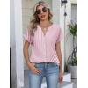 image:imageZeagoo Button Down Shirts for Women Short Sleeve Tops V Neck Collar Blouses Business Casual OutfitsTz300