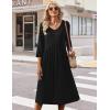 image:imageZeagoo Summer Dresses for Women 2026 34 Sleeve Womens Dress Casual Midi Tshirt Dresses with Pockets SemiFormal Sundress01 Solid Black
