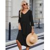 image:imageZeagoo Summer Dresses for Women 2026 34 Sleeve Womens Dress Casual Midi Tshirt Dresses with Pockets SemiFormal Sundress01 Solid Black