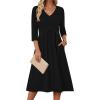 image:imageZeagoo Summer Dresses for Women 2026 34 Sleeve Womens Dress Casual Midi Tshirt Dresses with Pockets SemiFormal Sundress01 Solid Black