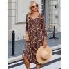 image:imageZeagoo Summer Dresses for Women 2026 34 Sleeve Womens Dress Casual Midi Tshirt Dresses with Pockets SemiFormal SundressCoffee Floral