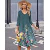 image:imageZeagoo Summer Dresses for Women 2026 34 Sleeve Womens Dress Casual Midi Tshirt Dresses with Pockets SemiFormal SundressGreen Grey