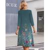 image:imageZeagoo Summer Dresses for Women 2026 34 Sleeve Womens Dress Casual Midi Tshirt Dresses with Pockets SemiFormal SundressGreen Grey