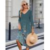 image:imageZeagoo Summer Dresses for Women 2026 34 Sleeve Womens Dress Casual Midi Tshirt Dresses with Pockets SemiFormal SundressGreen Grey