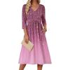 image:imageZeagoo Summer Dresses for Women 2026 34 Sleeve Womens Dress Casual Midi Tshirt Dresses with Pockets SemiFormal SundressPurple