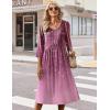 image:imageZeagoo Summer Dresses for Women 2026 34 Sleeve Womens Dress Casual Midi Tshirt Dresses with Pockets SemiFormal SundressPurple